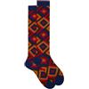 Gallo Calze lunghe uomo cotone blu fantasia rombi concentrici