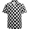 Keiutexe Camicie hawaiane da uomo a maniche corte con bottoni, Scacchi bianchi e neri, XX-Large