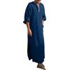 Generico Caftano Uomo Abbigliamento Da Preghiera Uomo Caftano Cotone Lino Afgano Tunica Abaya Estate Musulmano Vestiti Islamici Arabi Thobe