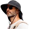 TOP-EX XL/XXL, cappello da sole unisex da uomo, a tesa larga, con protezione per il collo, porta occhiali da sole, cappello estivo, impermeabile e pieghevole