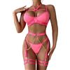 Aranmei Set di Lingerie da Donna Sexy 6 Pezzi di Lingerie con Reggicalze Set di Reggiseno con Ferretto e Catena Set di Lingerie per Donna