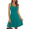 Missufe Abito estivo da donna Miniabito Rockabilly Abito per il tempo libero Abito skater Corti abiti canotta, turchese, XS