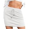 Imily Bela Gonna da Donna Estiva a Vita Alta Minigonna con Cordoncino Y2K Gonna Corta Basic Casual, bianco, XL