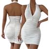 Hanaoops Vestito Donna Sexy Nero Aderente Mini Abito da Sera Senza Maniche Estate Schiena Scoperta Corto Tubino Elegante Casual Miniabito da Discoteca Cocktail