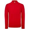 B&C Collection Polo Uomo Manica Lunga in Cotone Colletto Casual in Cotone - Rosso (M)