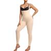 SHAPERX Body Modellante Donna Intero Effetto Clessidra - Leggings Contenitivi 360° Controllo Addome, Tuta Shapewear Senza Cuciture con Spalline Regolabili, Body Snellente, UK-SZ5802-Beige-2XL/3XL