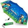 MINECRAFT Ombrelli Pieghevoli Bambini - Ombrello per Scuola e Viaggio(Blu/Verde)