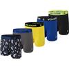 Volcom Boxer da Uomo, Confezione da 5 Boxer in Poliestere Spandex, Nero/Grigio/Giallo/Blu/Nero, Medium