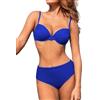 JFAN Costume da Bagno Donna Due Pezzi Bikini Push Up Scollo a V Costumi da Mare Donna Bikinis con Armatura
