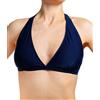 Aquarti Bikini Top Donna - Reggiseno da Bagno Comodo, Coppe A-D, Vari Colori e allacciature, Stile Senza Tempo, Design 041 - Tie-Dye/Blu Scuro, 42 Cup D