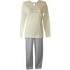 RAGNO Pigiama Donna Collo Serafino Caldo Cotone Invernale Pantalone con Polsino Articolo DR56N1, C42F Fantasia Eventide Spina di Pesce, Taglia 50