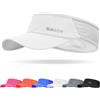 Sukeen Cappello Visiera Parasole da Asciugatura Rapida, Protezione Solare UPF 50+ UV per Donna Uomo, Tennis Corsa Elastica Fresca Con Fascia Traspirante Bianco