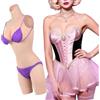 Vnmcry Body in Silicone Crossdresser Costume con Collo Alto Non Devi Togliertelo per Andare in Bagno Modellante Design Ergonomico Transgender Cosplay Seni Finti Pieni di Gel (Pelle Chiara - C Cup)