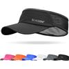 Sukeen Cappello Parasole da Asciugatura Rapida, Visiera Solare Protettiva UPF 50+ UV per Donna e Uomo, Cappello da Corsa Elastico Fresco con Fascia Traspirante, Tennis Nero