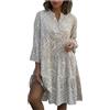 Generico Vestiti Estivi Donna Vestito Lungo Estivo Abito Corto da Abiti Corti Giacca Estiva Curvy Vestitini Maniche Corte Primaverile Abitini Limoni Prendisole Cotone Casual Casa Vestitino Fiori Mare Cardigan