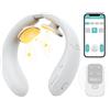 SMTALY Massaggiatori Intelligenti per il Collo,Massaggiatore Cervicale Portatile con funzione di Calore,Vibrazione e Impulso, Supporto APP e Telecomando,Regali ideali per i genitori (Bianco）