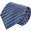 BS BOTTEGA DEL SARTO Man in Italy Bottega Del Sarto Cravatta In Pura Seta Blu Fantasia Regimental Rifinita A Mano Sartoriale