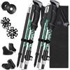 HOVIN Bastoni Trekking Carbonio,Bastoni da Trekking Pieghevoli,Bastoncini Trekking Telescopici 105-130 cm per l'escursionismo,il campeggio,lo sci