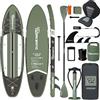 TIGERXBANG Tavola SUP Gonfiabile con Sedile Kayak e Accessori, Stand Up Paddle Board 335 cm per Adulti fino a 500 lb, Supporto Action Camera, Portabicchiere e Pagaia Doppia,Rosa
