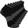 Skechers 8-Pack Work Collection Quarter Crew Socks, Extended Cushion & Mesh Ventilation Calzini, Nero, 10-13 Uomo