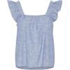 PIECES Top da Donna Pcapia SL Square Neck Mm, Blu Nautico/Strisce: Bianco Brillante, XL