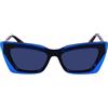 Calvin Klein Jeans CKJ23656S 233 Havana Blue Brown Sunglasses Woman Acetato, Cat Eye, 52