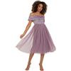 Maya Deluxe Maya Deluxe Ladies Bardot Dresses for Women Midi High Empire Waist Sequins Embellished Formal Evening for Wedding Guest Vestito per Damigella d'Onore Donna