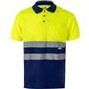 VELILLA 173 - Polo Bicolore Manica Corta Optima Visibilità; Colore Blu e Giallo Fluoro; Taglia 5XL, Blu E Giallo Fluoro, 5XL