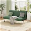 Dripex Divano a 2 posti, in tessuto, moderno, con telaio in metallo, divano lounge con schienale, divano doppio per soggiorno, camera da letto, portata 150 kg, 112 x 75 x 68 cm (verde scuro)