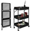 MAGIC SELECT Carrello da cucina ausiliario. Carrello Pieghevole per Fruttivendolo, Multiuso. Mensola da cucina con ruote. Carrello di servizio con 3 livelli di stoccaggio per la casa, il bagno.