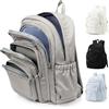 pectodox Zaini Scuola Superiore Ragazzo, Zaino Scuola Media Ragazza Waterproof, Zaino Università Donna PC 14 Pollici Leggero，Zaini Capiente Multitasche Uomo(grigio/marrone)