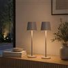 Lightbox Set di 2 lampade da tavolo a LED per interni ed esterni, 37 cm/23 cm di altezza, Ø 10 cm, colore: grigio opaco con dimmer touch | mobile/wireless/portatile, ricaricabile tramite USB, batteria