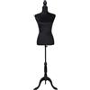 Prym 610094 - Busto decorativo nero, manichino sartoriale con base in legno, altezza regolabile 135-170 cm, torso in polistirolo da infilare con aghi, busto per vetrine, busto per esposizione alla