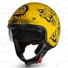 CRUIZER Casco Jet moto Scooter Dinasty con visiera sole a scomparsa Giallo Opaco (XL)