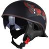 BYFHHHH Caschi Mezzi, Casco Da Moto Con Certificazione ECE, Casco A Mezza Calotta, Casco Da Scooter, Cruiser, Chopper, Casco Da Moto Con Visiera Per Donne E Uomini Adulti C,L=59~60CM