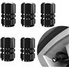 Lahviuu Tappi Valvola per Pneumatici,5pezzi Coperture Antipolvere per Stelo Pneumatico per Auto Tappi Stelo Calvola in Lega di Alluminio Cappucci Parapolvere,per Auto Bici Camion Motociclette(nero)