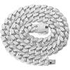 HALUKAKAH Catena d'oro per Uomo,Catena a Cubana da 20MM Iced out Finitura in Oro Bianco Platino Choker Collana 50cm,Pieno Cz Diamante Punte Set,con Confezione GRGALO