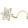 PIERCINGLINE Piercing per naso in oro 14 carati o 18 carati a spirale moissanite blume | piercing naso spina, colori assortiti, 6 mm x 0,6 mm, Oro 14 carati (585), Moissanite