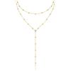 TempBeau Collana lunga a Y da donna in oro e argento, collana con zircone per donne, lunga catena da donna in acciaio inox, multi-fila, gioielli regalo per la festa della mamma, compleanno