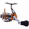 Baoblaze Mulinello da Pesca Rotante Mini Compatto Mulinello Bobina Meccanismo Manovella in Metallo Struttura Affidabile Controllo Linea Adatto per Shore Fishing Kayak, Oro, 150