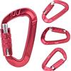 Generic Moschettone a Forma di D in Alluminio 7075 Leggero per attività All'aperto e Accessori di Sicurezza - 1 Pezzo, 8x4,6 Cm, in/grigio/blu/rosso (rosso)