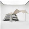 Yunhgft Ombrellone da Spiaggia Portatile, Spiaggia Automatica 2-in-1, Riparo Solare Anti per Esterni, Grigio nuvola grande [tenda e telo parasole due in uno], Grigio, Grande