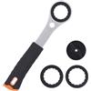 Thryvix Chiave Movimento Centrale, Chiave per Guarnitura con 2 Adattatori, Compatibile con Shimano Hollowtech II, BB9000, BBR60, Acciaio, Impugnatura Antiscivolo per Meccanico