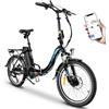 KAISDA Bicicletta elettrica pieghevole da 20 pollici, in alluminio, con motore da 250W, 36V 12,5Ah, batteria agli ioni di litio fino a 100km di distanza, cambio a 7 marce 22kg (Bianco)