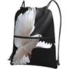 WHJSSF Flying Dove Prints, zaino con coulisse e cerniera, leggero, pieghevole, per viaggi, yoga, escursionismo e tutti i giorni