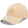 New Era York Yankees - - MLB Baseball - Basecap Kappe cap - Frau Damen - 9Forty verstellbar - Beige - One-Size