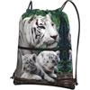 WHJSSF Tiger Prints - Zaino con cerniera e coulisse, leggero, pieghevole, per viaggi, yoga, escursionismo e tutti i giorni