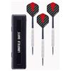 Engelhart 3 Freccette Semi-Professionali di qualità Nichel-Argento. Corpo d'Argento, Pinne Nere/Rosse e Stelo Nero. Fornito con Custodia Rigida Protettiva. 22 GR