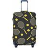 KLJnmbb Divertente Racchette da Tennis e Palline da Tennis Stampa Valigia Elastica Universale Elastico Protezione Bagagli Manica Vacanza Viaggio, Nero , XL, Bagaglio a mano