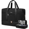 LOVEVOOK Borsone Da Viaggio Donna, Grande Borsa Da Viaggio | 56L Borsone Nascita Ospedale, Bagaglio a Mano 50x38x25, Borsone Palestra Duffel Bag Borsa Piscina, Nero
